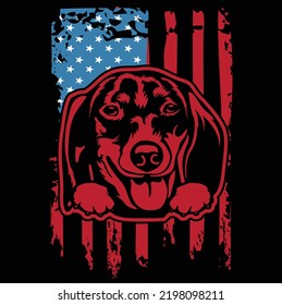 Dachshund dog owner wiener pet lover EPS dsitress flag art