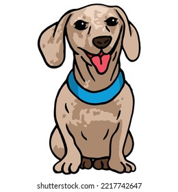Dachshund Dog Pet Colored Drawing