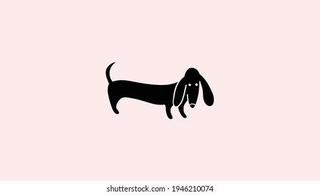 dachshund Dog playing pose silhouette, dachshund dog illustration, cute dog