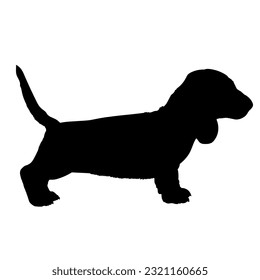 Dachshund Dog puppies silhouette. Baby dog silhouette. Puppy