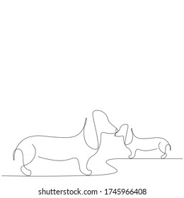 Dachshund dog puppy, animal print vector illustration