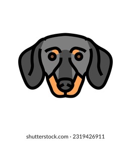 dachshund dog puppy pet color icon vector. dachshund dog puppy pet sign. isolated symbol illustration