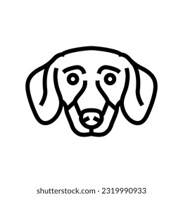 dachshund dog puppy pet line icon vector. dachshund dog puppy pet sign. isolated contour symbol black illustration