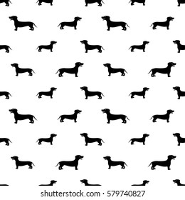Dachshund dog seamless background.