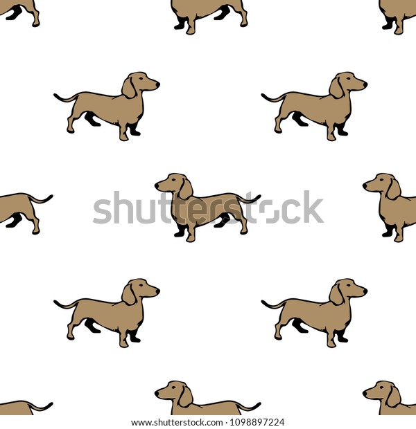 Dachshund Dog Seamless Pattern Colorful Backdrop Stock Vector (Royalty ...