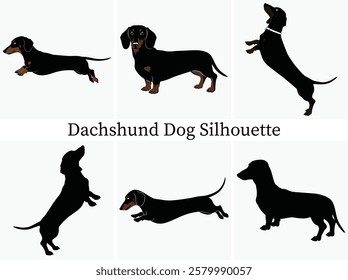 Dachshund dog Silhouette Bundle Design