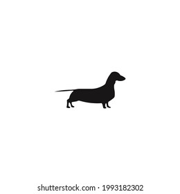 icono de silueta de perro dachshund en un fondo blanco