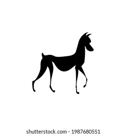 dachshund dog silhouette vector on a white background