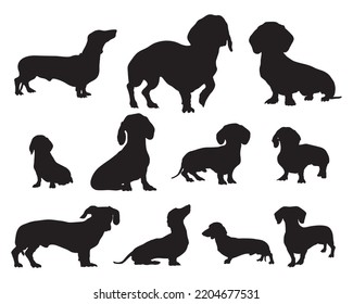 Dachshund Dog Silhouettes Animal Silhouettes Vector Stock Vector ...