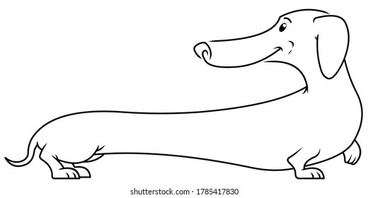 Dachshund dog, single icon in cartoon style.Dachshund, vector symbol stock illustration web.