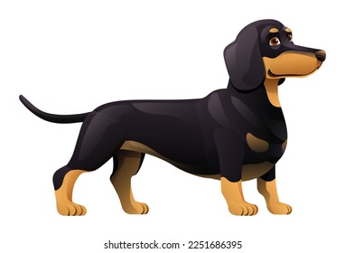 Dachshund dog vector cartoon illustration