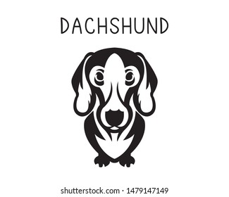 dachshund dog vector illustration in monochrome 