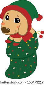 Dachshund dogs Christmas cartoon vector