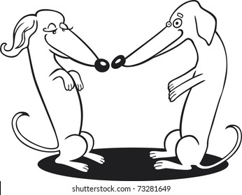 Dachshund Dogs for coloring book