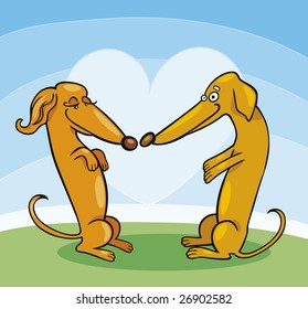 Dachshund Dogs in Love