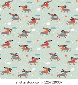 Dachshund Dogs Skate Pattern