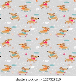 Dachshund Dogs Skate Pattern