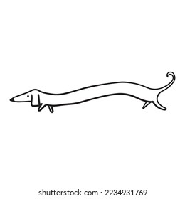 dachshund graphic design vector illustration,art tattoo sketch,hand draw,print use