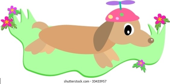 Dachshund Grove Vector