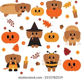 Dachshund Halloween clip art, Halloween dachshund