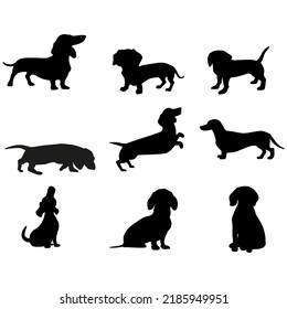 Dachshund Icon Vector Set Dog Illustration Stock Vector (Royalty Free ...