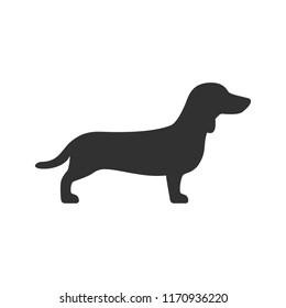 Dachshund. monochrome icon svg