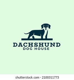 Dachshund Negative Space Dog Logo Mascot Icon Illustration