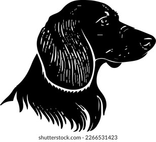 Dachshund outline only, dog head, vector illustration, black color, vector image