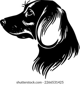 Dachshund outline only, dog head, vector illustration, black color, vector image