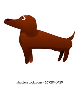 Dachshund pose icon. Cartoon of dachshund pose vector icon for web design isolated on white background