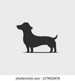 Dachshund puppy / dog silhouette vector illustration