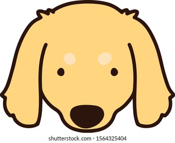 Dachshund puppy front face outlined