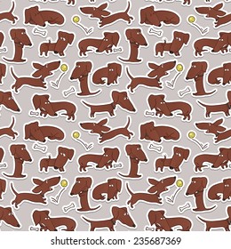 dachshund seamless pattern
