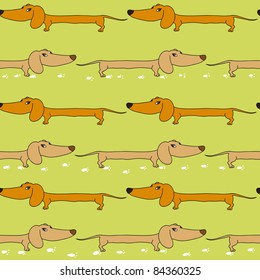 Dachshund seamless pattern in vector