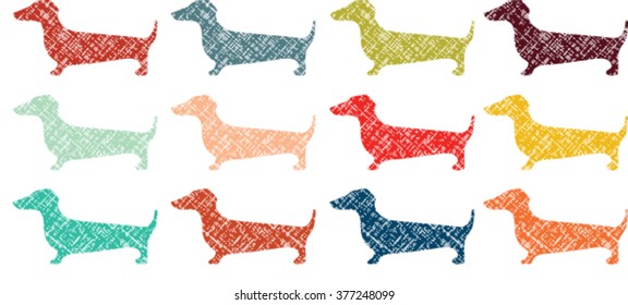 dachshund seamless repeatable pattern