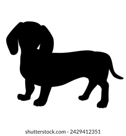 Dachshund silhouette vector illustration material