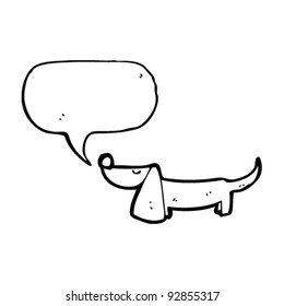 dachshund with speech bubble