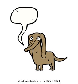 dachshund with speech bubble cartoon