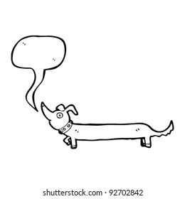 dachshund with speech bubble cartoon