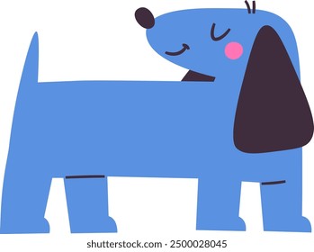 Dachshund Standing Dog Vector Illustration