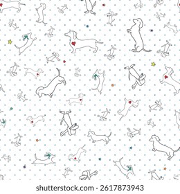 The  Dachshund  story that adopted me .Cartoon and funny pattern surface designs .
