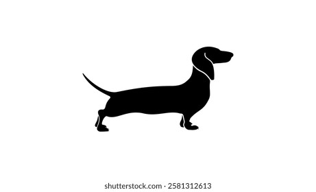 dachshund symbol, black isolated silhouette