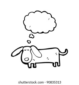 dachshund with thought bubble