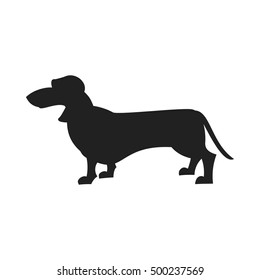 Dachshund vector Black Silhouette