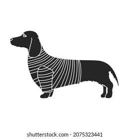Dachshund vector icon.Black vector icon isolated on white background dachshund.