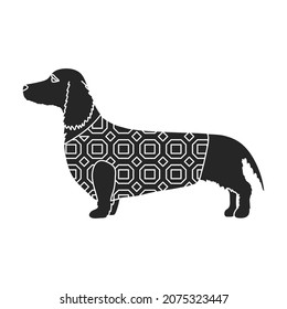 Dachshund vector icon.Black vector icon isolated on white background dachshund.