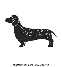 Dachshund vector icon.Black vector icon isolated on white background dachshund.