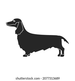 Dachshund vector icon.Black vector icon isolated on white background dachshund.