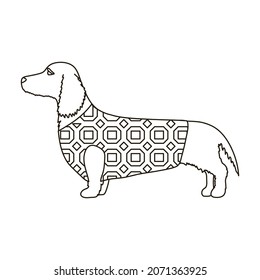 Dachshund vector icon.Outline vector icon isolated on white background dachshund.