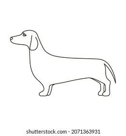 Icono de vector de Dachshund.Icono de vector de contorno aislado en dachshund de fondo blanco.